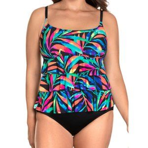 NWT Longitude Veranda Ruffle Multicolor One Piece Swimsuit